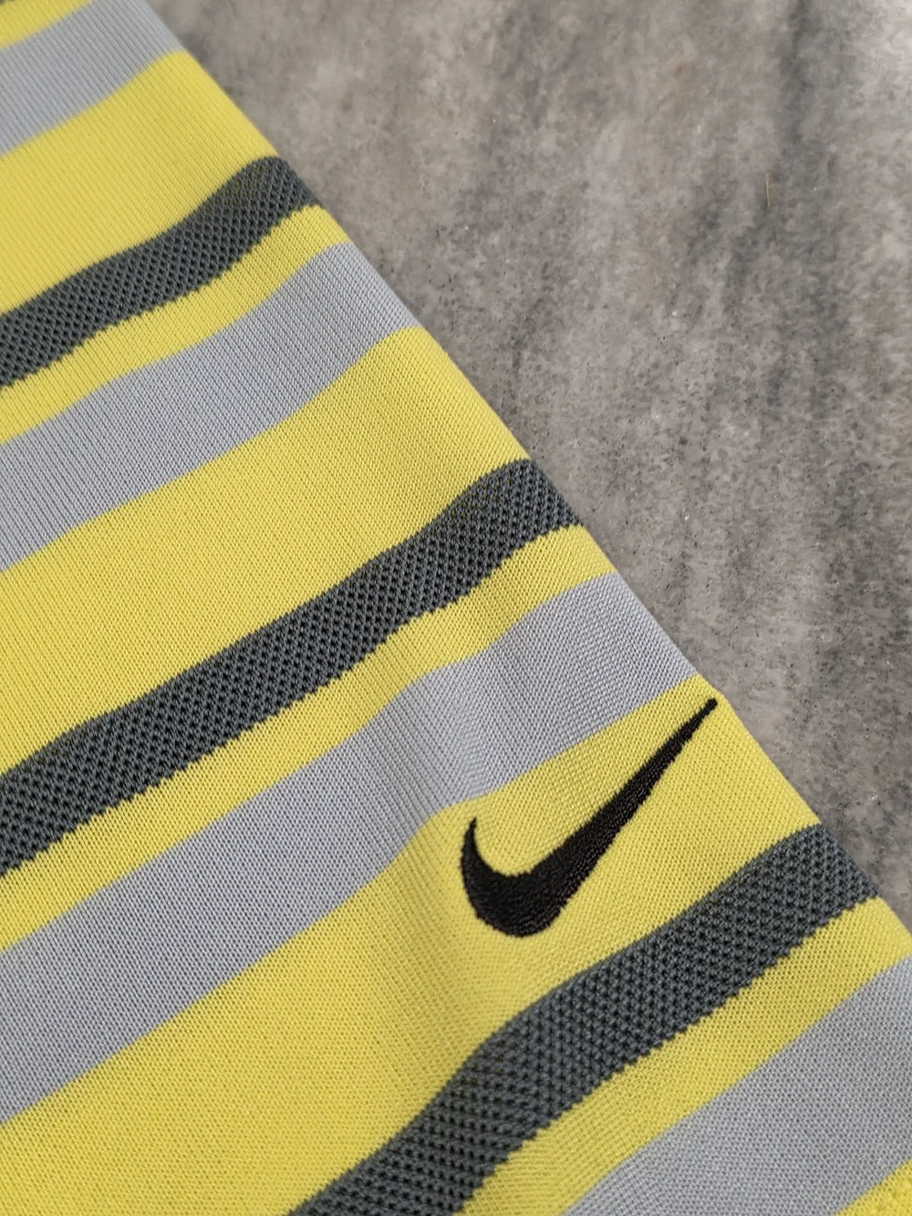 (S) Nike Golf Tour Performance Dri Fit Polo Shirt Striped Bright Yellow Small